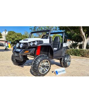 BUGGY RSX 12v, Blanco 2 PLAZAS, RC, 4 MOTORES 45W - INDA1103-BN-RSX